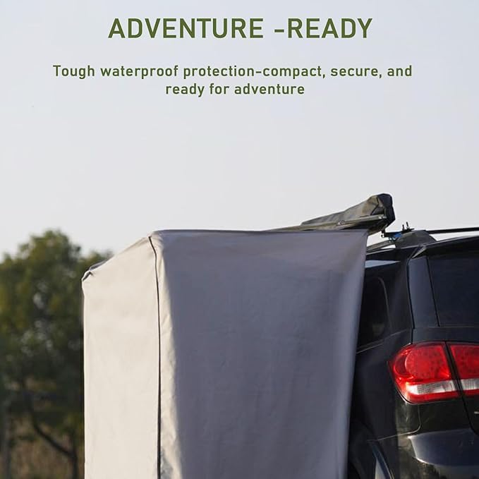 Shower Awning Tent with Roof Vehicle Side Shower Room with LED Light Outdoor Camping Privacy Shelter Restroom Bathroom Waterproof (120x120x200cm)