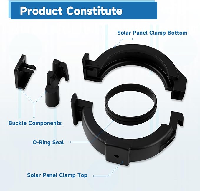 Solar Pool Heater Piping Clamps Compatible with Heliocol Sunstar SwimJoy Swimming Pool Solar Panels Replace#: HC-113（4 Pack）