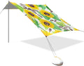 Beach Canopy with Windproof Ropes &amp Sandbags Beach Tent Sun Shade Sun Shelter for Camping Trips Fishing Backyard Fun or Picnics Sunflower