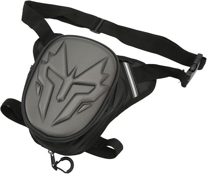 Motorcycle Leg Bag Thigh Packs PVC Matte Outdoor Carbon Fiber Drop Leg Bag Multifunctional Crossbody Shoulder Bag for Riding Travel Hiking (Matte Grey)
