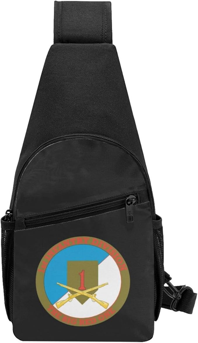 1st Infantry Division with Rifles Chest Pack Leisure Shoulder Crossbody Chest Bag