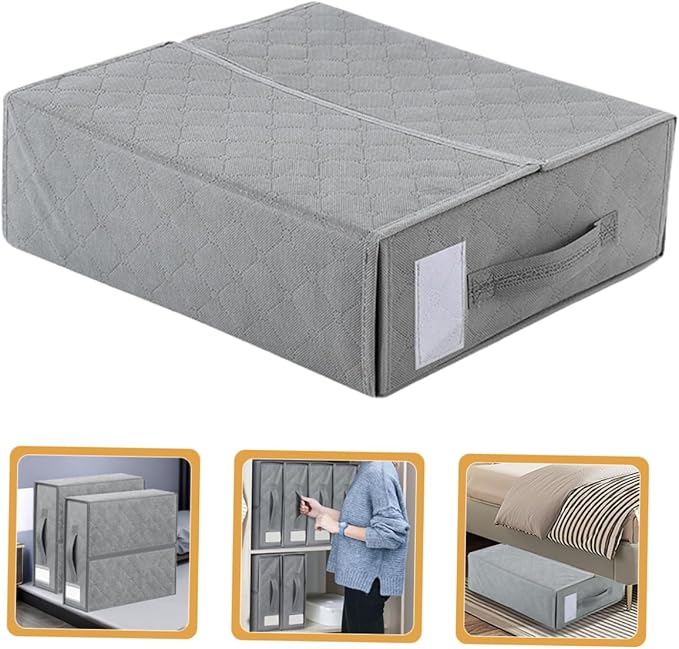 Foldable Bedding Organizer Storage Bin for Blankets and Pillowcases Container Zipper for Bedroom Closet and Dorm Use Lightweight and Portable Design