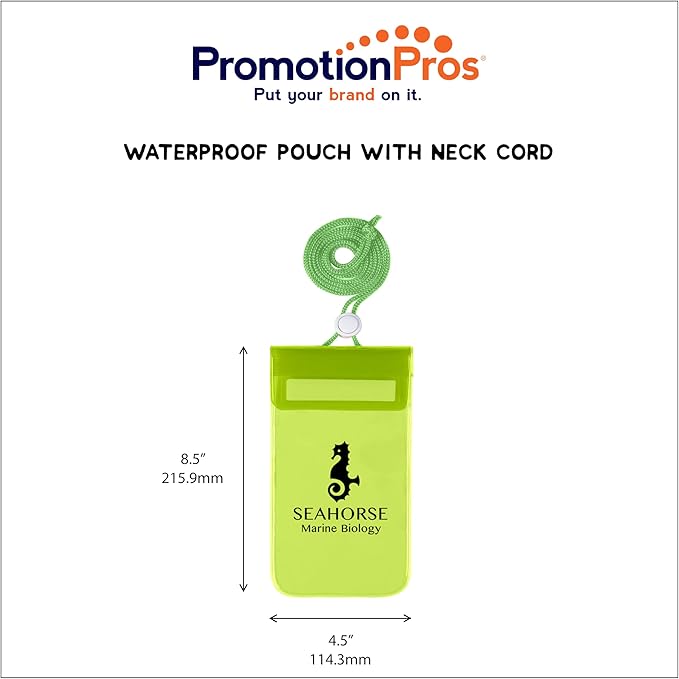 Waterproof Dry Bag With Window Customize Text Name or Personalized Image $1.81 Each - Sold in Pack of 100 - Lime