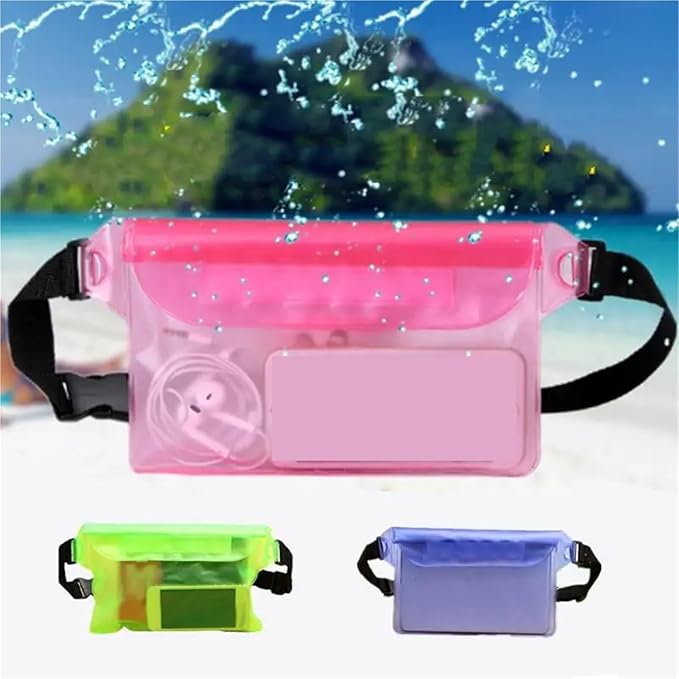 Waterproof Dry Bag Waterproof Swimming Diving Bag PVC Beach Drifting Diving Waist Pack Shoulder Bag Underwater Mobile Phone Case Outdoor Dry Bag for SwimmingBoating(Orange)