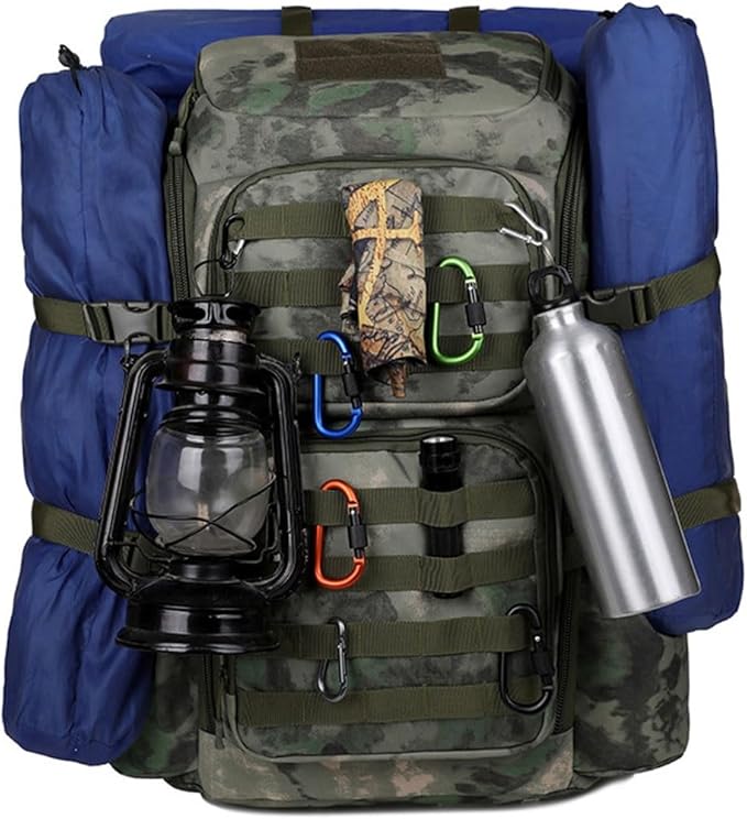 LINGYUE Tactical Backpack Bagpack Waterproof Large Capacity Outdoor Hiking Breathable Padded 14 Laptop Compartment For Camping Travel Trekking(C)