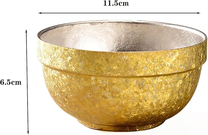 Titanium Camping Bowl Double Wall Insulated Bowl Stackable Lightweight Backpacking Dinnerware Durable Soup Cereal Rice Bowl for Home &amp Outdoor Use No Coating RT085T (Gold)