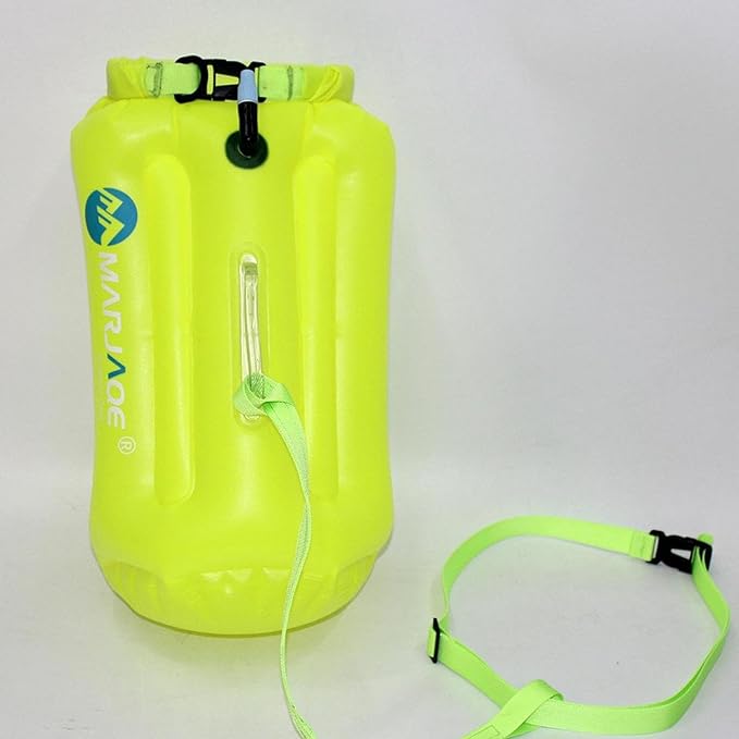Swim Buoy 20L Sturdy Portable Roll Top PVC Waterproof Storage Bag for Rafting Canoeing Surfing Beach Hiking Yellow