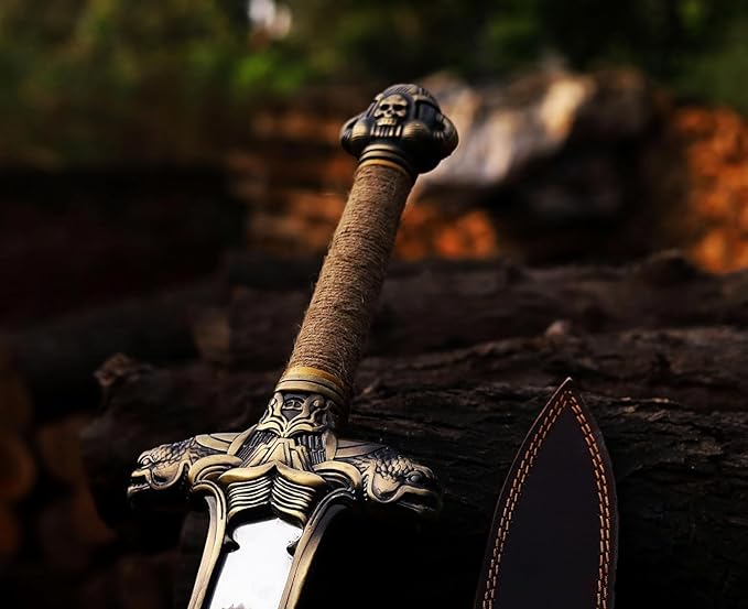 Conan The Barbarian Sword42 '' Handmade Atlantean Swords 1095 Carbon Steel Brass Fittings Full Tang Cow Hide Leather Sheath Viking sw0rd of King 7.5 lbs Gifts for Men (Conan Atlantean Sword)
