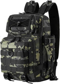 Fishing Backpacks Tactical Travel Backpack Bag Sling Bag Outdoor Hiking Camping Hunting Backpack(Black)