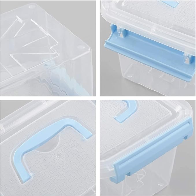 3 Quart Plastic Storage Bins Pack of 6 Small Boxes with Lids