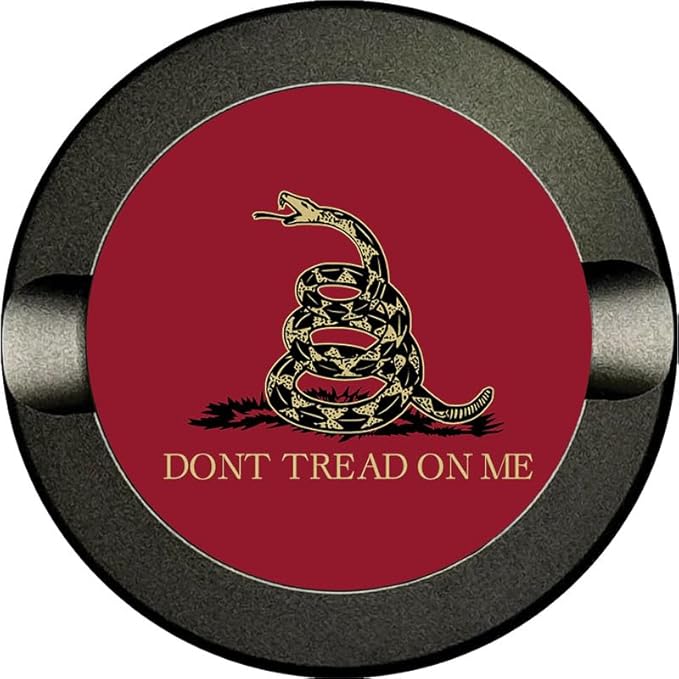Brotherhood Metal Zyn Container | Metal Zyn Holder | Zyn Metal Can | Metal Container for Zyn Holder | Metal Zyn Pouch Cans | Don't Tread on Me Flag | Gadsden Flag | Dark Red Gold Black