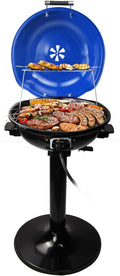Electric BBQ Grill Techwood 15-Serving Indoor/Outdoor Electric Grill for Indoor &amp Outdoor Use Double Layer Design Portable Removable Stand Grill 1600W