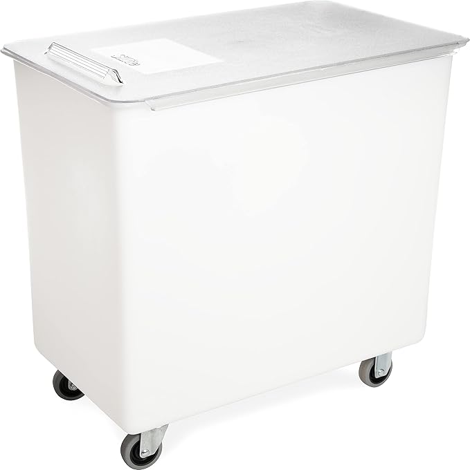 Carlisle FoodService Products BIN4402 Portable Ingredient / Food Storage Bin with Sliding Lid 44 Gallon White
