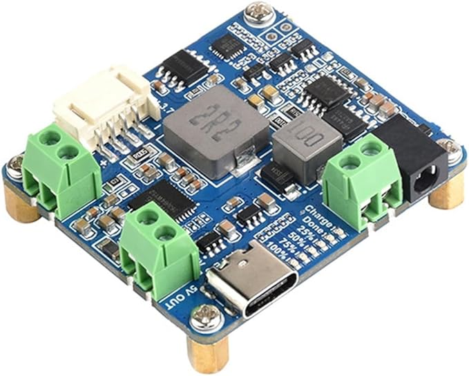 Solar Power Manager Module+3xBattery+Case Supports 6V-24V Solar Panel Blue Type-C 5V/3A Regulated Output Module