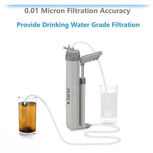 FS-TFC Water Purifier Survival Gear 4-Stage Portable Water Filter 1.5L/Min Fast Flow for Personal or Small Group Hiking Camping Travel and Emergency Preparedness