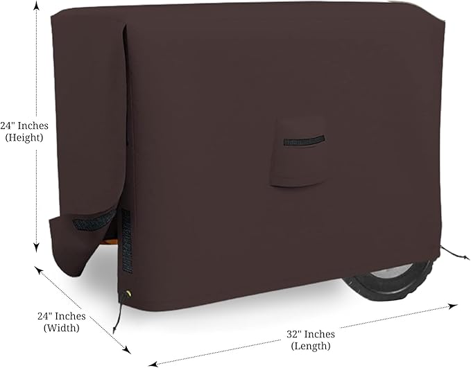 Covers &amp all Outdoor Generator Cover 12 Oz Waterproof UV &amp Weather Resistant Universal Portable Equipment Machinery Storage Protector with Air Vents &amp Drawstrings (32L x 24W x 24H Co