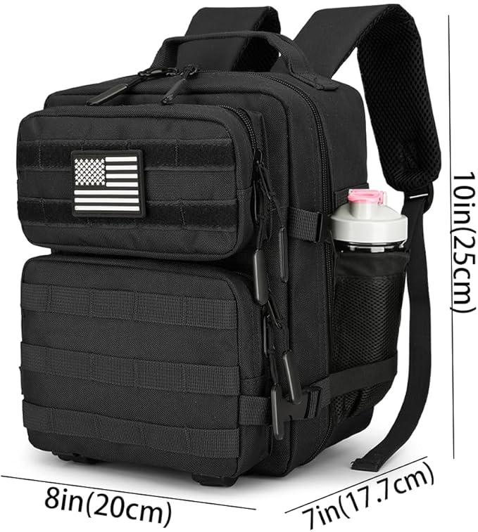 9L Mini Tactical Backpack for Men and Women Tactical Backpack Small for Hiking Small Tactical Bag（Black）
