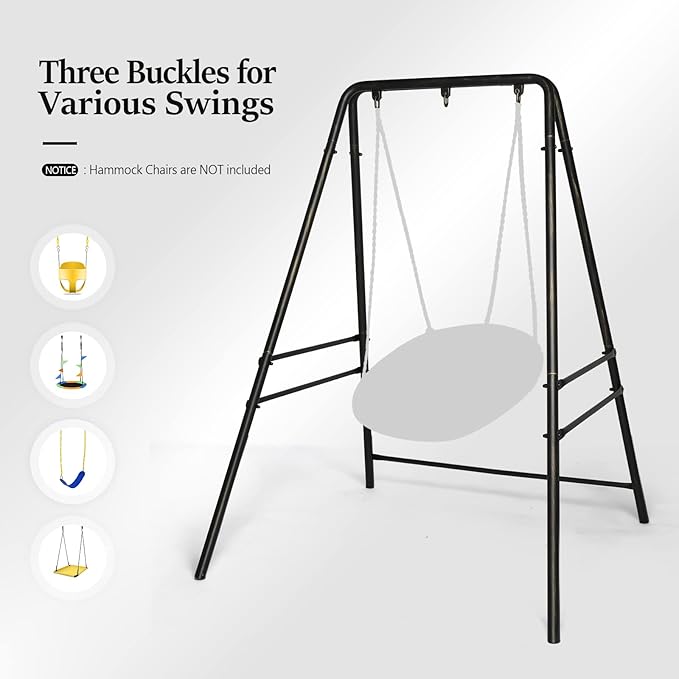 ONCLOUD Upgraded Hammock Chair Stand Metal Swing Stand Frame Heavy Duty Steel Hammock Stand Only for Porch Backyard Indoor or Outdoor Antique Bronze Finish