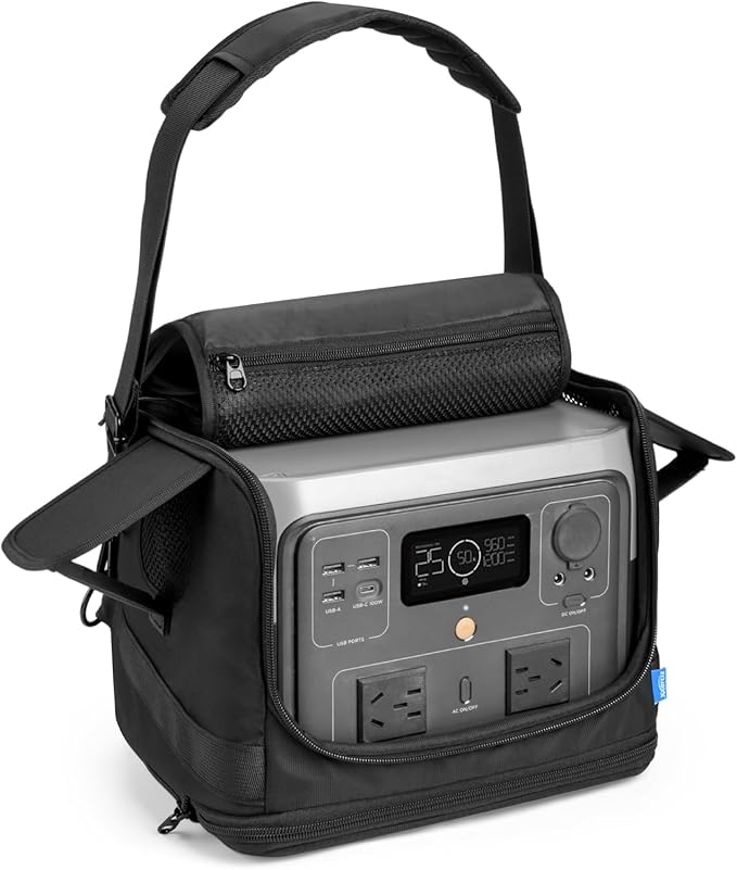 Xxerciz Carrying Case Compatible with ECOFLOW River 2 Pro/River 2 Max Storage Bag with Adjustable Shoulder Strap Soft Generator Cover with Waterproof Bottom and Side Zippers for Outdoor Travel