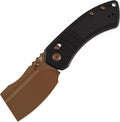 KANSEPT Korvid V Pocket Knife 2.91'' America Rose Gold Coated D2 Blade Black G10 with Diamond Pattern Handle Thumb Stud with Crossbar Lock Double Sided Clip for EDC Camping Folding Knives TE2030V1