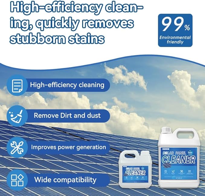 Solar Panel Cleaner Super Industrial Grade Concentrated Solar Panel Cleaning - Fast Dry Remove DirtDustDroppingsOilsFingerprintsWater Spots (1 KG)