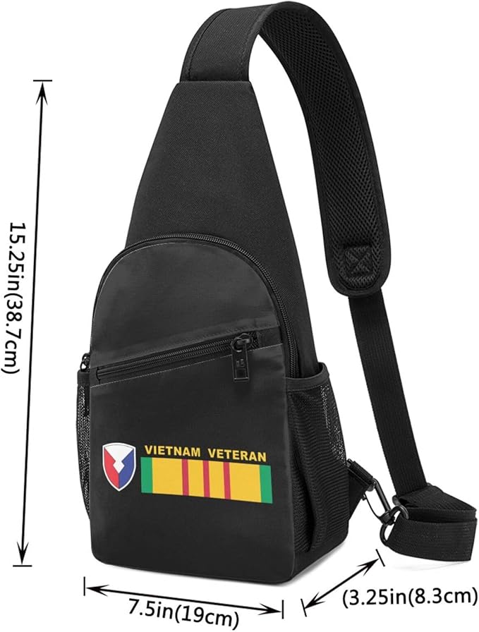US Army Materiel Command Vietnam Veteran Chest Pack Leisure Shoulder Crossbody Chest Bag