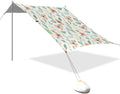 xigua Wildflowers Beach Tent Sun Shelter with Carrying Bag - Silver Coated Oxford Fabric Beach Canopy for Beach Camping Fishing - Includes Windproof Ropes Sandbags &amp Stakes