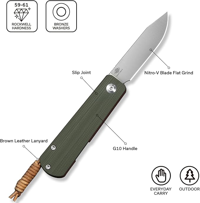 CIVIVI Slip Joint Pocket Knife Slippy Sendy Folding Knife for EDC Camping Daily Use Perfect Gifts for Men Women C24075B-1