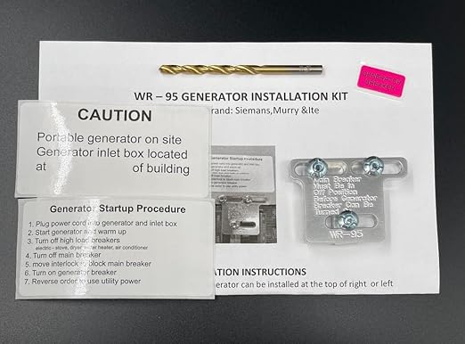 Generator Interlock WR-95 Compatible with Siemens Murray or ITE 100 amp sub Panel