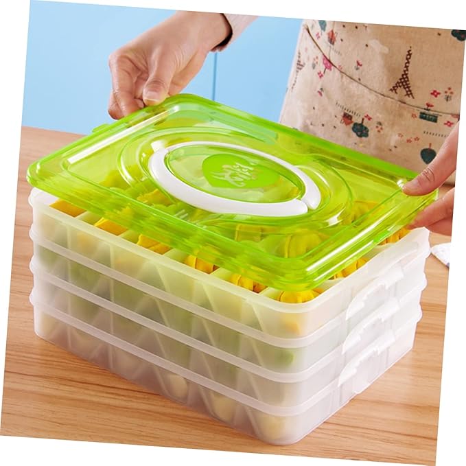 Ciieeo Portable Dumpling Storage Large 18-Compartment Freezer Organizer Stackable Container for Fridge Plastic for Meal Prep and Freezing Dumplings