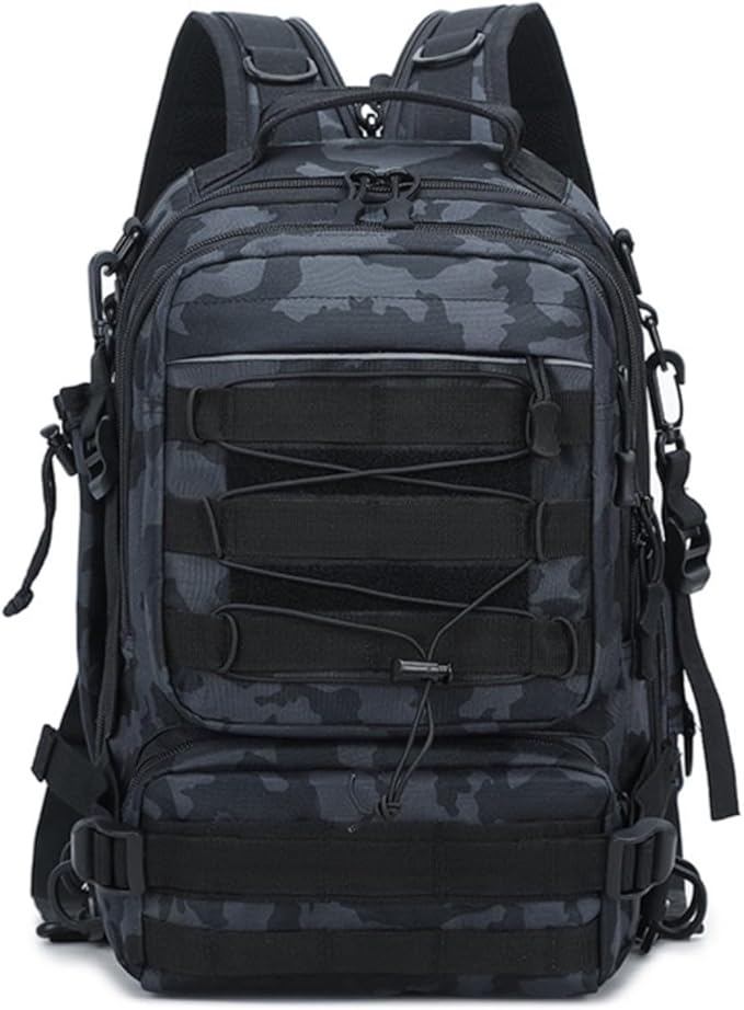 Men Backpacks Tactical Backpack Military Army Daypack For Hiking Camping Travel Hunting Rucksack Molle Bag (Blck Camo 9.8 * 7.5 * 16inch(L*W*H))