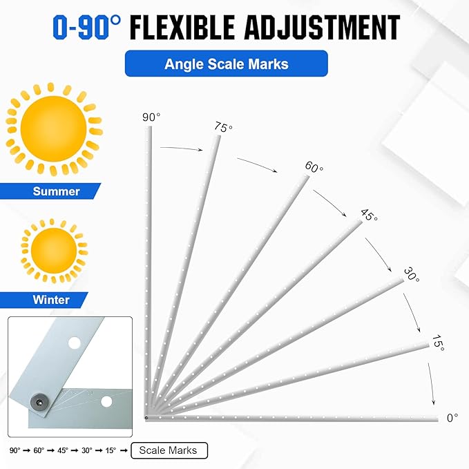 ECO-WORTHY 4 Sets 45inch Adjustable Solar Panel Mount Brackets Stand with Foldable Tilt Legs Ideal for 4-8pcs 100 200 300 400 Watt Solar Panel for Roof RV Boat and Off-Grid