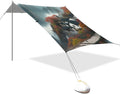 Beach Canopy with Windproof Ropes &amp Sandbags Beach Tent Sun Shade Sun Shelter for Camping Trips Fishing Backyard Fun or Picnics Landscape