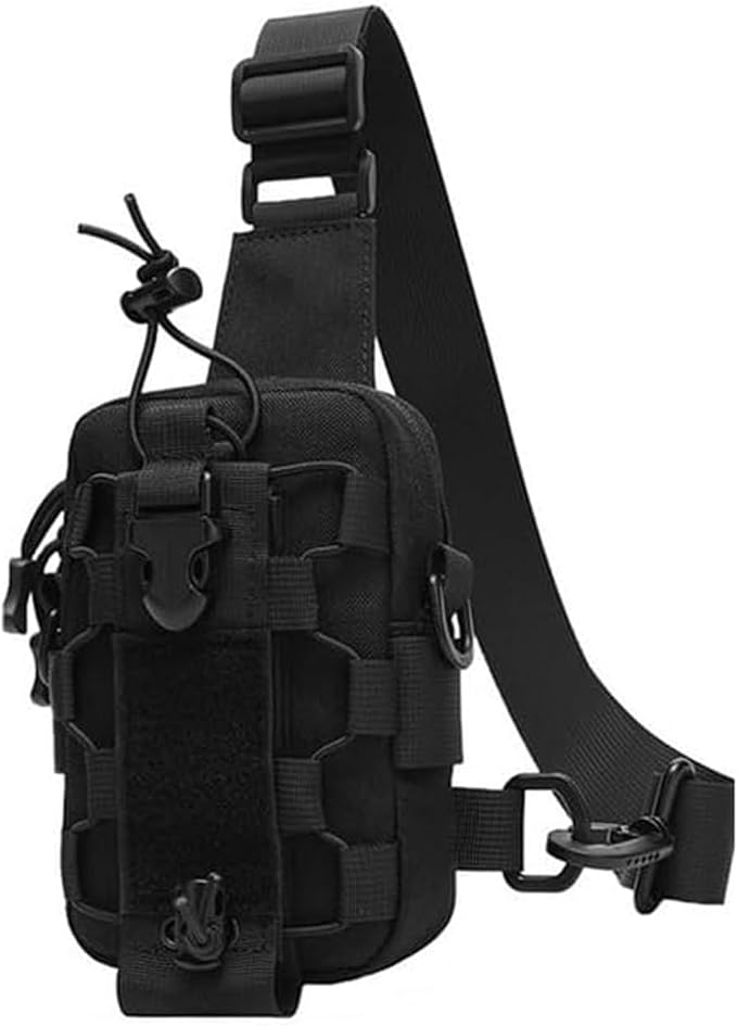 Outdoor Sports Water Bottle and Phone Crossbody Bag Military-Inspired Strap Design Compact Waist Pack for Hiking Camping and Daily Use
