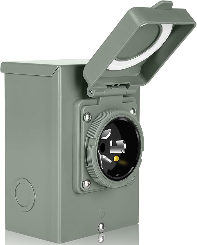 WELLUCK 50 Amp Generator Inlet Box - NEMA SS2-50P Power Inlet Box for 3R 3-Prong Generator Cord 125/250V 12500W Weatherproof Outdoor 50a Power Inlet Box - ETL Listed Best Partner in Emergencies