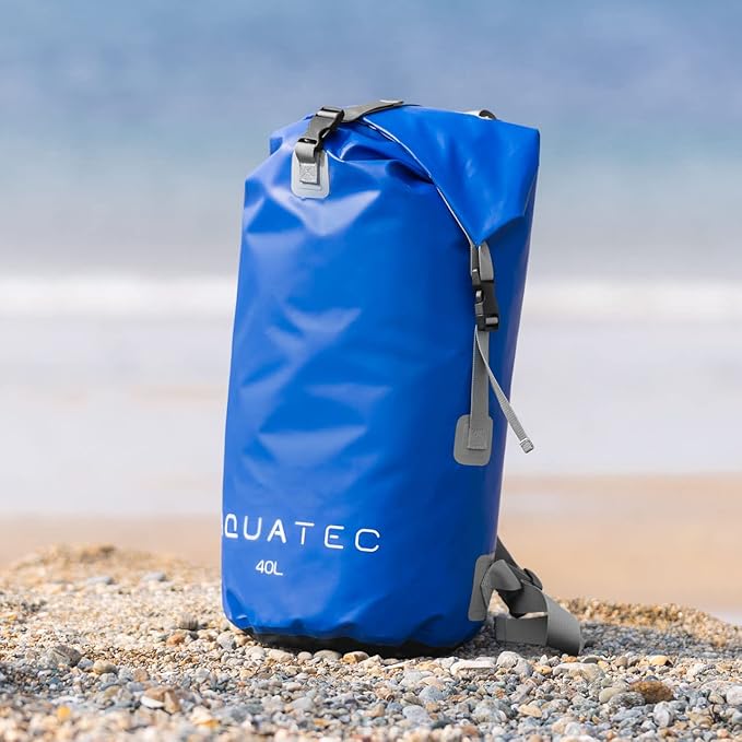 AQUATEC Waterproof Dry Bag Rucksacks - 5X Sizes: 10L 15L 20L 30L &amp 40L | Double Shoulder Strap Backpack | Perfect for Boating/Kayaking/Hiking/Camping