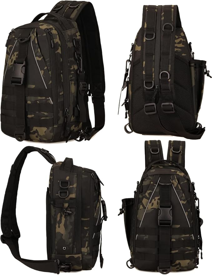 Tactical Daypack Molle Sling Bag for Men Chest Pack Molle Backpack Bug Out Bag