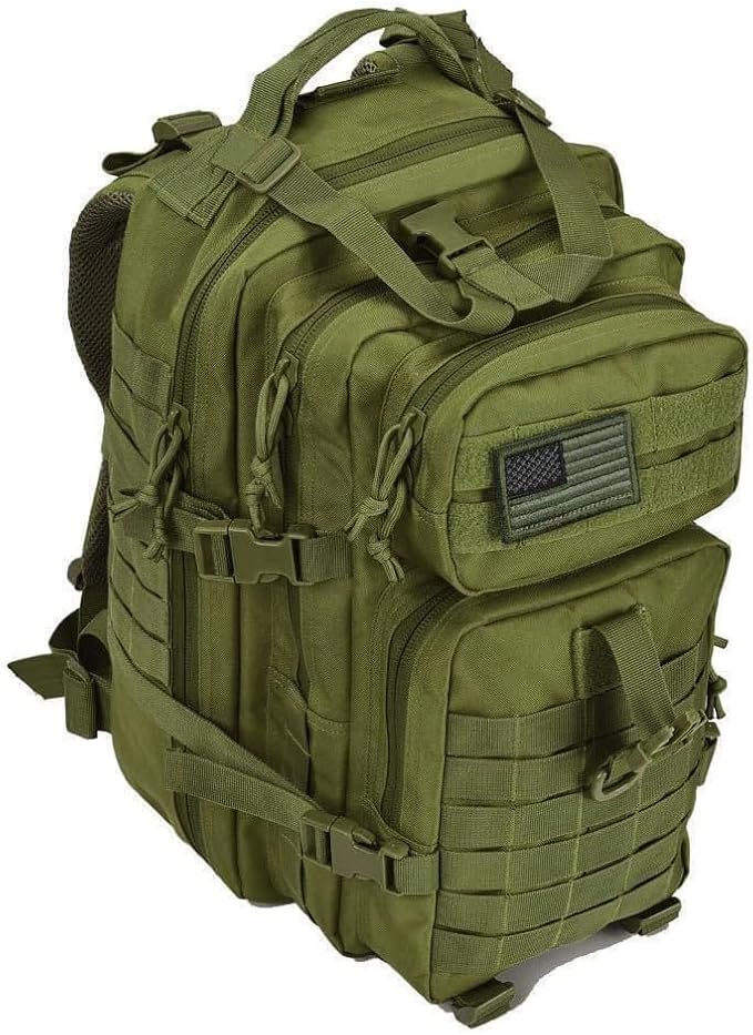 REEBOW GEAR Military Tactical Backpack for Men Large 34L Army 3 Day Assault Pack Molle Bag Backpacks (34L Army Green)