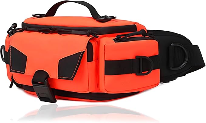 Large Capacity Multi-Pocket Fanny Pack Trendy Fashion Unisex Waist Bag Versatile Crossbody Bag for Men and Women Fits Phones Wallets and Essentials(Orange)