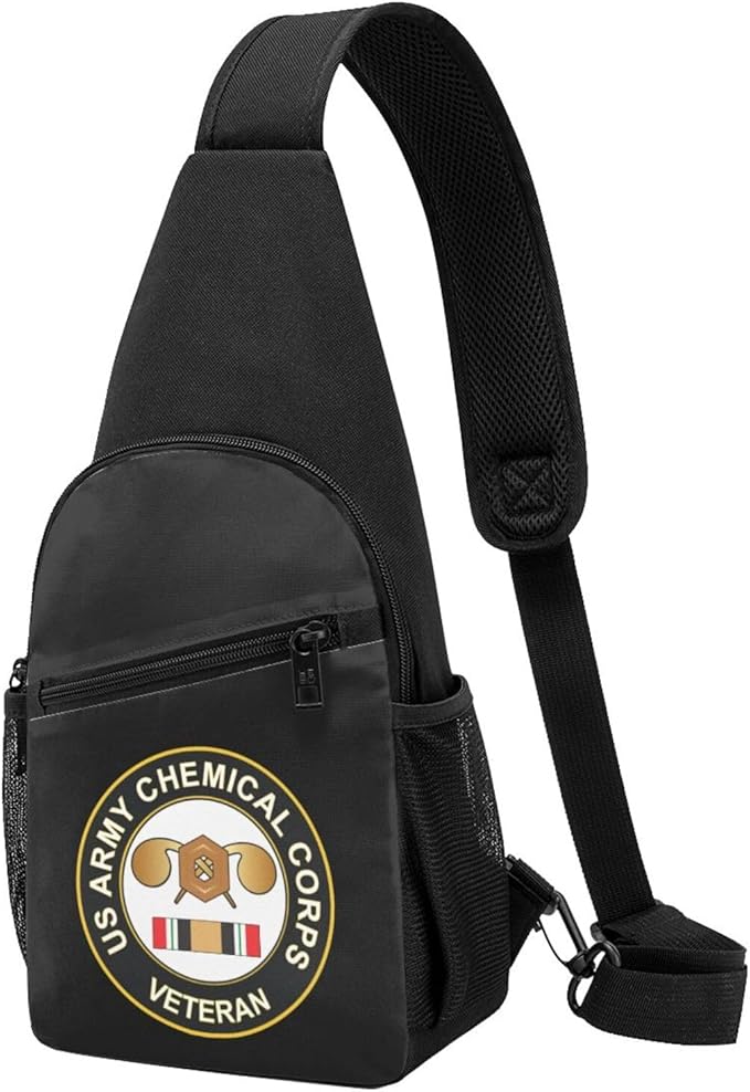 US Army Chemical Corps Iraq Veteran Chest Pack Leisure Shoulder Crossbody Chest Bag