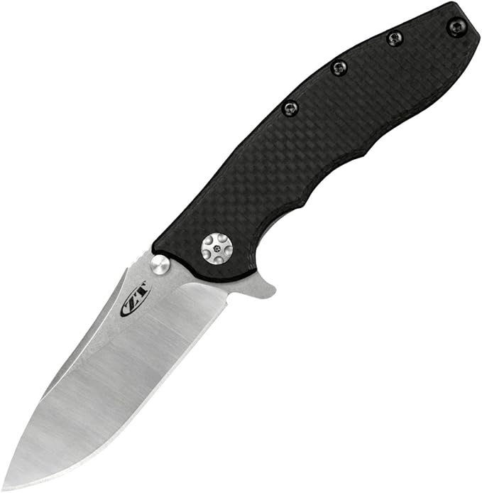 Zero Tolerance 0562CF Hinderer Slicer Folding Knife 3.5” CPM-20CV Stonewashed and Satin Steel Blade Carbon Fiber Front Handle KVT Ball-Bearing Opening Frame Lock and Reversible Pocketclip 5.5 OZ…