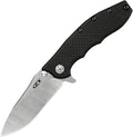Zero Tolerance 0562CF Hinderer Slicer Folding Knife 3.5” CPM-20CV Stonewashed and Satin Steel Blade Carbon Fiber Front Handle KVT Ball-Bearing Opening Frame Lock and Reversible Pocketclip 5.5 OZ…