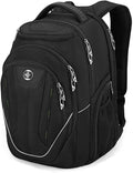 Swissdigital Design Large Travel Backpack For Men TSA-Friendly Business Laptop Backpack USB Charging PortRFID Protection Tech Backpack Fits 15.6Inch Laptop Black/Green | J16BTF-21