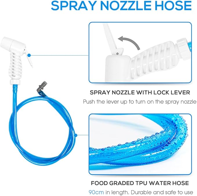 12L Portable Camping Shower Bag with Foot Pump and Shower Head Hose for Camping Hiking Backpacking