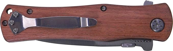 Peepaw's Fishing Folding Wood Pocket Knife with Pocket Clip
