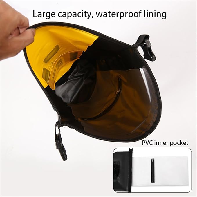 Generic Outdoor PVC Waterproof Dry Backpack Water Floating Bag Roll Top Sack Dry Bags for Kayaking Waterproof Flotation 30L (Yellow30L)
