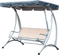 Outdoor Swing Chair Canopy Replacement Waterproof 210D Canopy for 2/3 Seater Swing Seat Sun Shade Top Cover for Garden Swing Chair Durable and UV Resistant