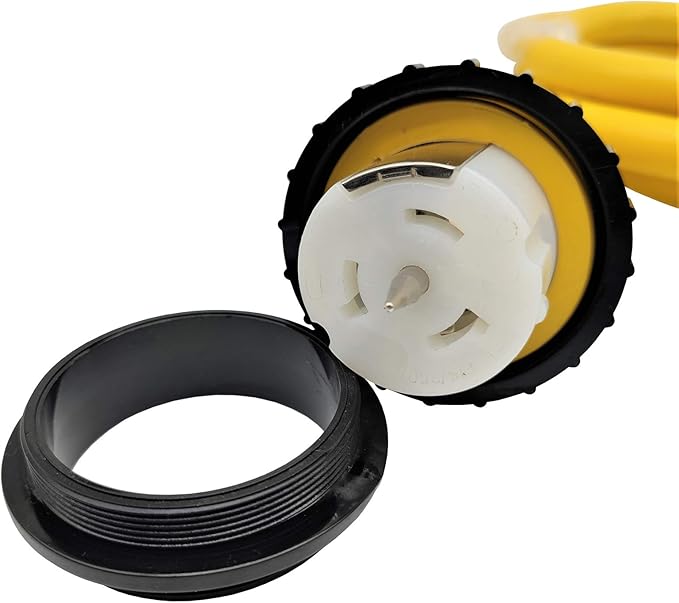 Parkworld 62176 Shore Power Adapter Generator 30A L14-30P Male to Marine 50A SS2-50R Female with Locking Ring (20FT)