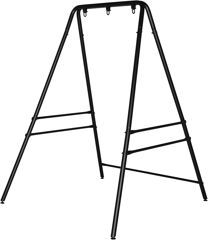 Hammock Chair StandMulti-Use Metal Swing Stand FrameHeavy-Duty Hammock Stand Only for Outdoor Indoor Porch Backyard200kg CapacitySwing Chair not IncludeEasy to Assemble (Black)