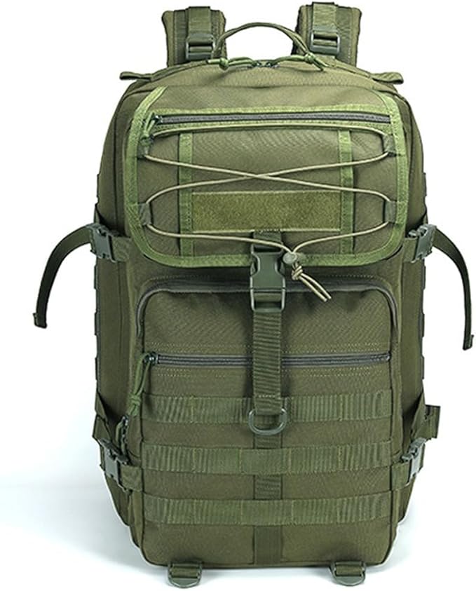 45L Military Tactical Backpack Large Army 3 Day Assault Pack Molle Army Bag Rucksack Hiking Treeking (Military Green)